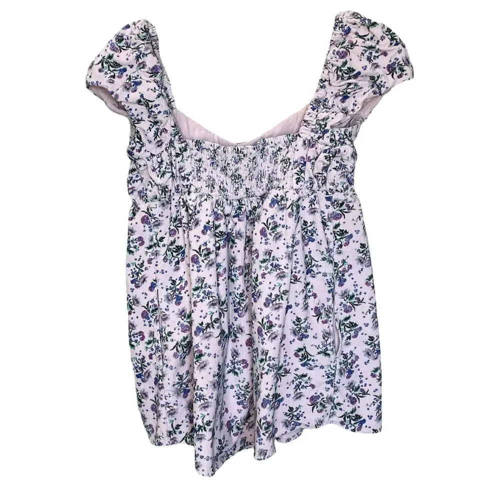 Free People Gaia Printed Floral Corduroy Tunic Dress XS
